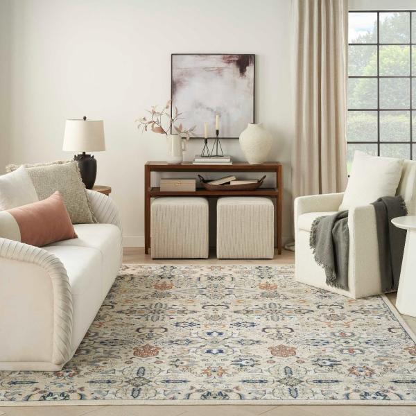 Nourison Allur Beige Indoor Only Persian Rug ALR03 Home