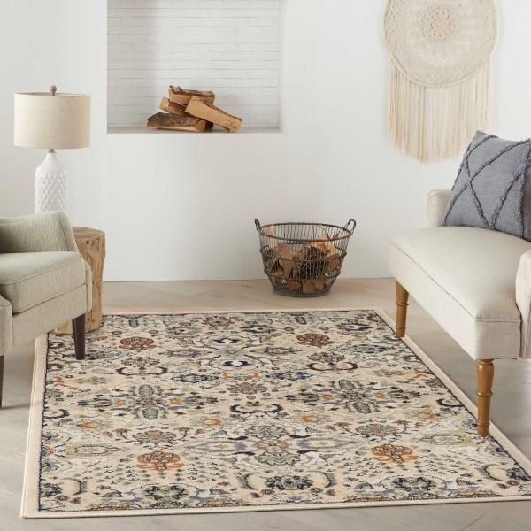 Nourison Allur Beige Indoor Only Persian Rug ALR03 Home
