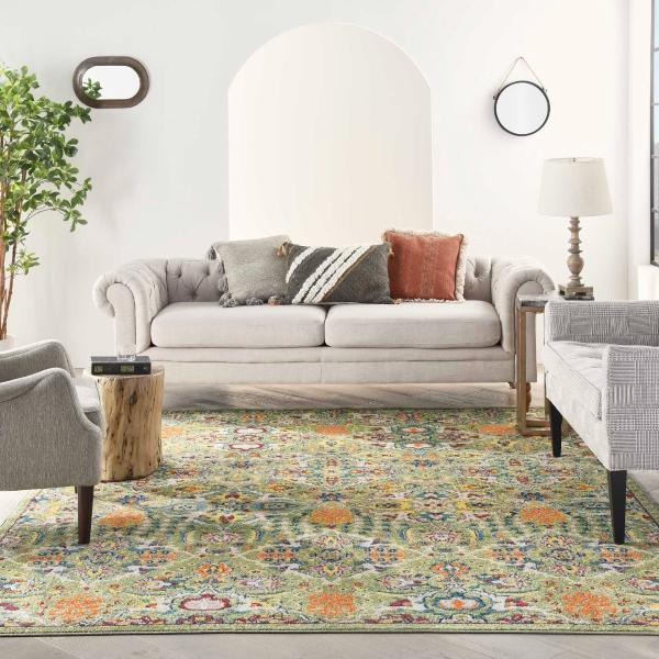Nourison Allur Boho Floral Sage Green Rug ALR03 Home