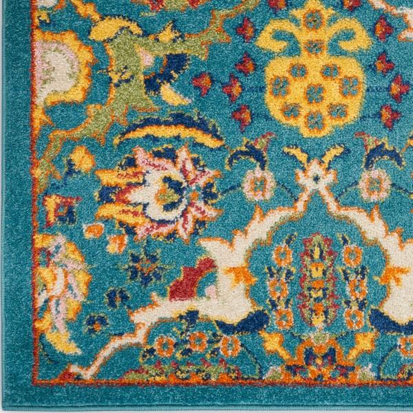 Nourison Allur Boho Floral Turquoise Rug ALR03 Home