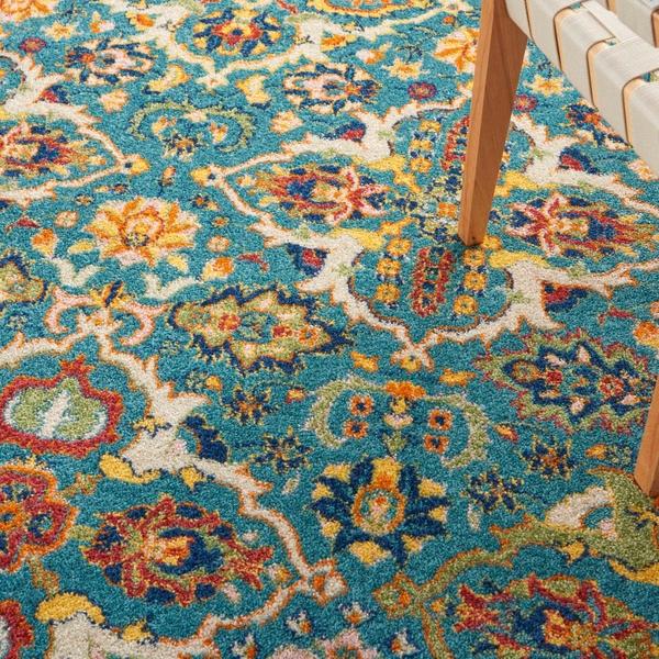 Nourison Allur Boho Floral Turquoise Rug ALR03 Home