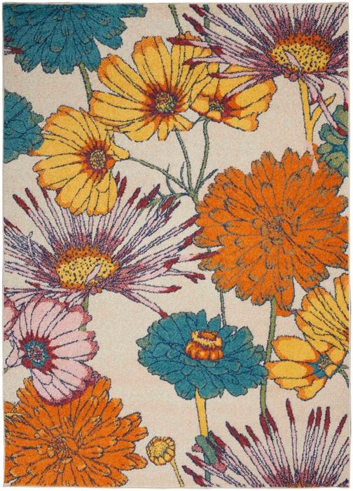 Nourison Allur Contemporary Floral Ivory Rug ALR06 Home