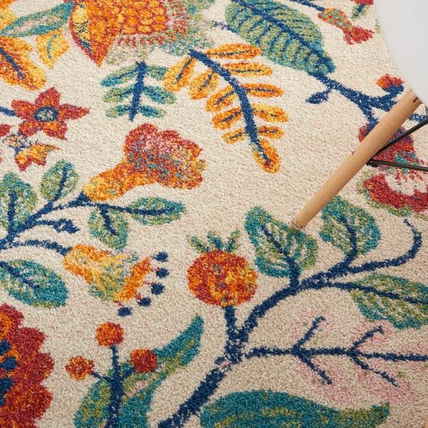 Nourison Allur Contemporary Floral Ivory Rug ALR09 Home