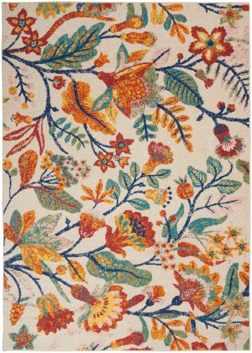 Nourison Allur Contemporary Floral Ivory Rug ALR09 Home