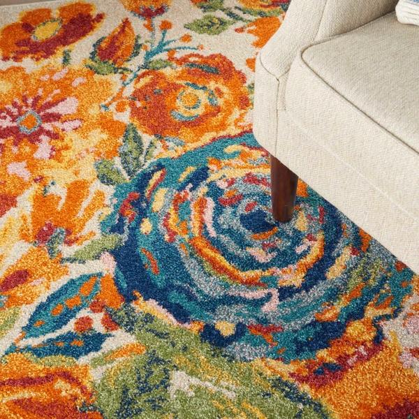Nourison Allur Contemporary Floral Multicolored Rug ALR07 Home