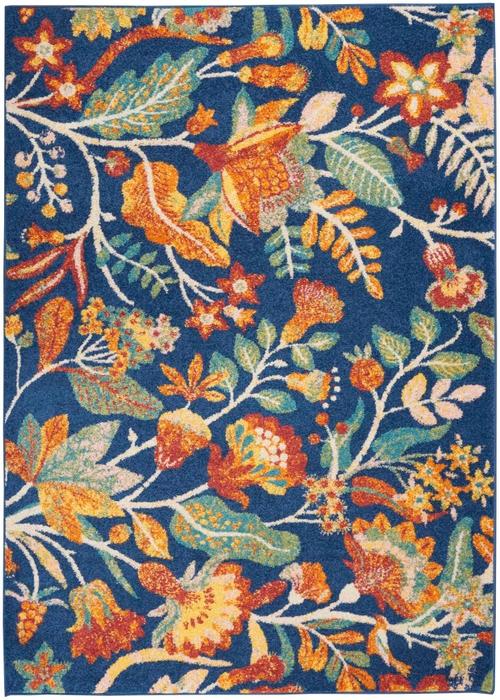 Nourison Allur Contemporary Floral Navy Rug ALR09 Home