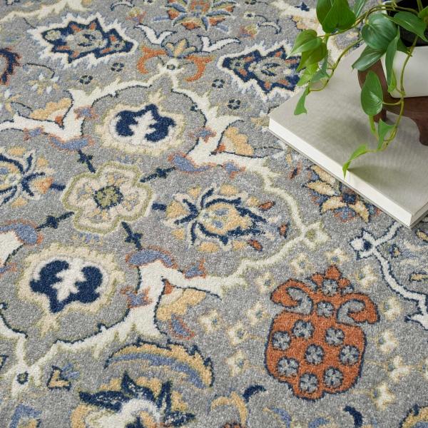 Nourison Allur Grey Indoor Only Persian Rug ALR03 Home