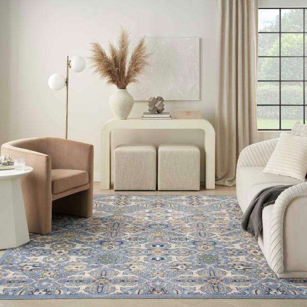 Nourison Allur Light Blue Indoor Only Persian Rug ALR03 Home