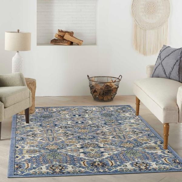 Nourison Allur Light Blue Indoor Only Persian Rug ALR03 Home