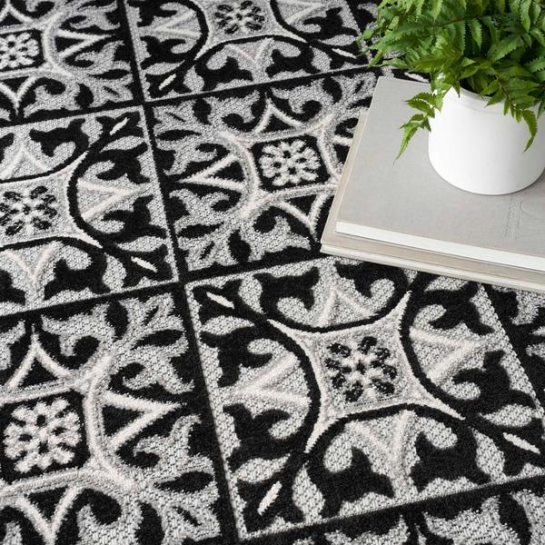 Nourison Aloha Black And White Outdoor Rug ALH34 Home