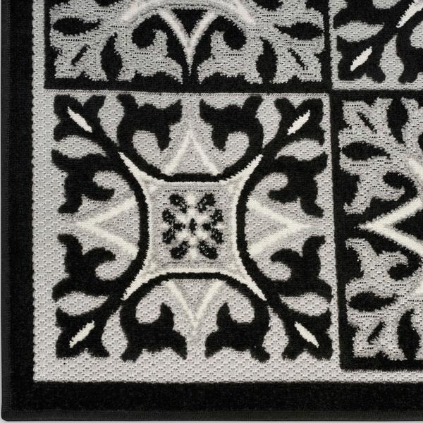nourison Aloha Black and White Outdoor Rug ALH34 Home