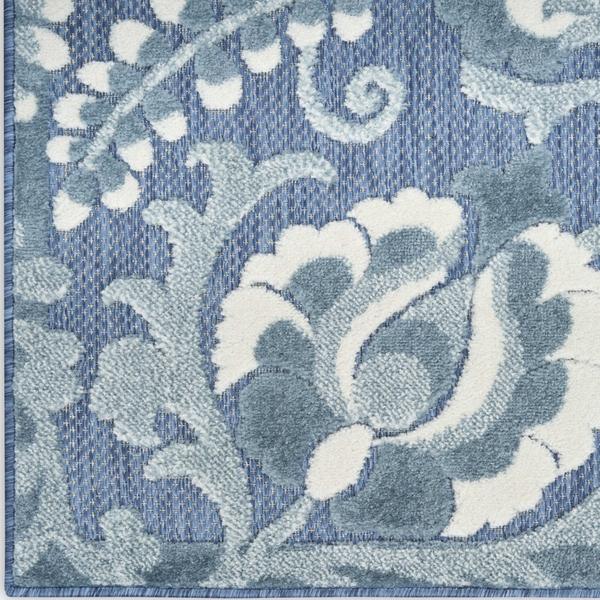 nourison Aloha Blue Indoor/Outdoor Floral Rug ALH17