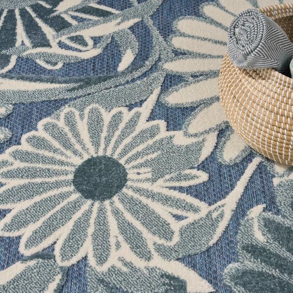 Nourison Aloha Blue Indoor/Outdoor Floral Rug ALH33