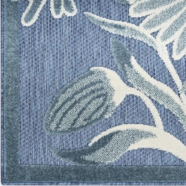 nourison Aloha Blue Indoor/Outdoor Floral Rug ALH33