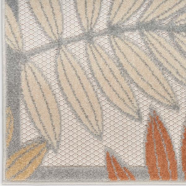 nourison Aloha Blue Mocha Indoor/Outdoor Floral Rug ALH18 Home