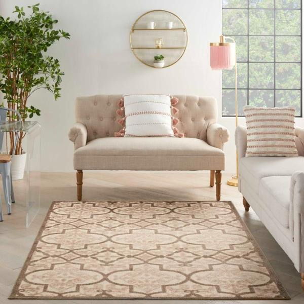 Nourison Aloha Boho Trellis Blue Outdoor Rug ALH14 Home