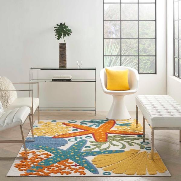 Nourison Aloha Coastal Multicolored Outdoor Rug Home