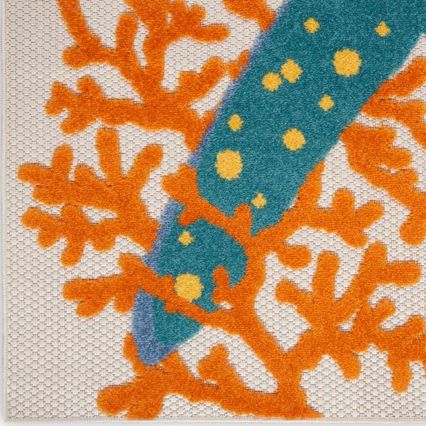 nourison Aloha Coastal Multicolored Outdoor Rug Home