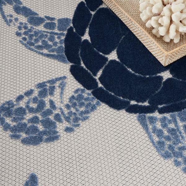 Nourison Aloha Coastal Sea Turtles Outdoor Blue Rug ALH27 Home