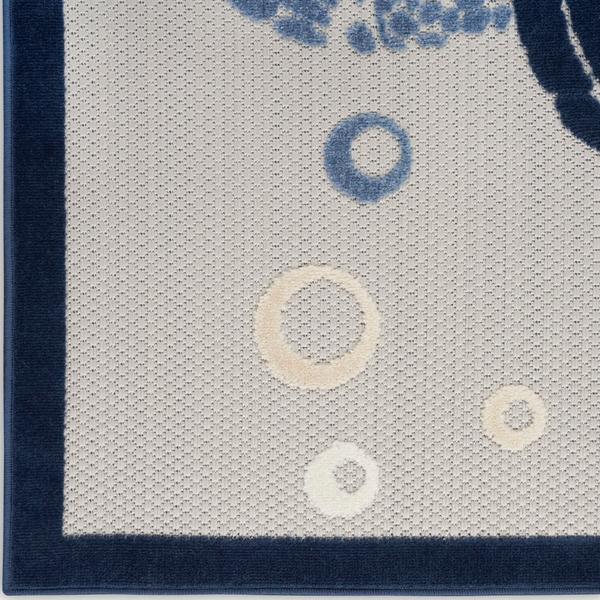 nourison Aloha Coastal Sea Turtles Outdoor Blue Rug ALH27 Home