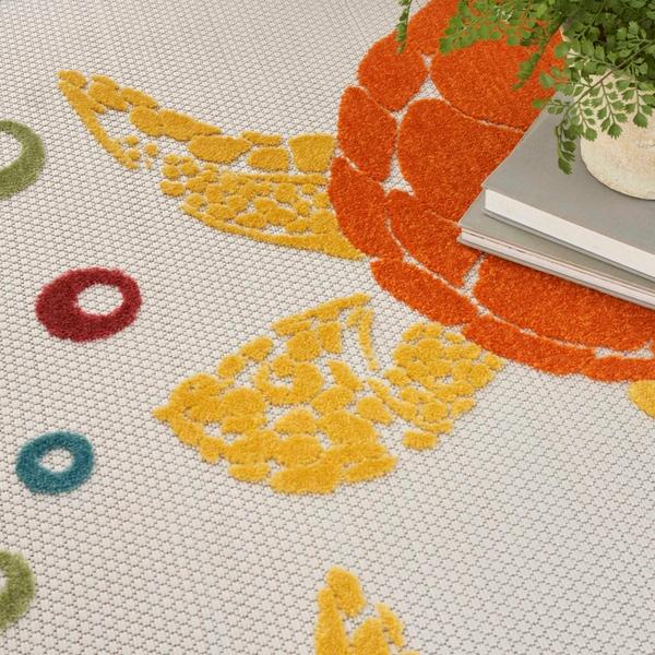 Nourison Aloha Coastal Sea Turtles Outdoor Multicolored Rug ALH27 Home