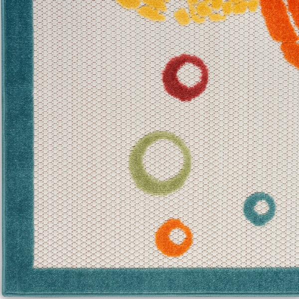 nourison Aloha Coastal Sea Turtles Outdoor Multicolored Rug ALH27 Home