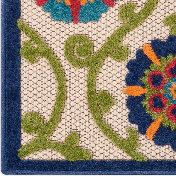 nourison Aloha Contemporary Floral Outdoor Multicolored Rug ALH19 Home