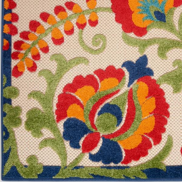 nourison Aloha Farmhouse Floral Multicolored Outdoor Rug ALH17 Home