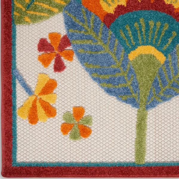 nourison Aloha Farmhouse Floral Multicolored Outdoor Rug ALH25 Home