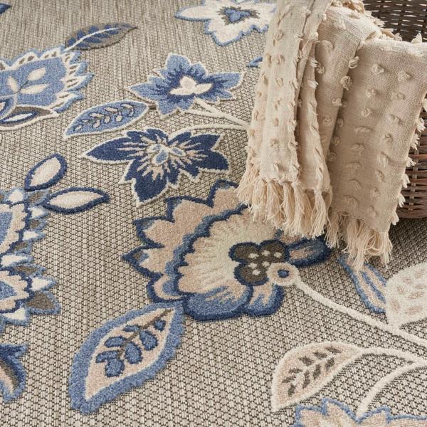 Nourison Aloha Floral Blue/Grey Outdoor Rug ALH31 Home