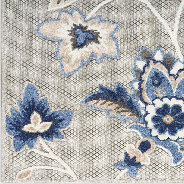 nourison Aloha Floral Blue/Grey Outdoor Rug ALH31 Home