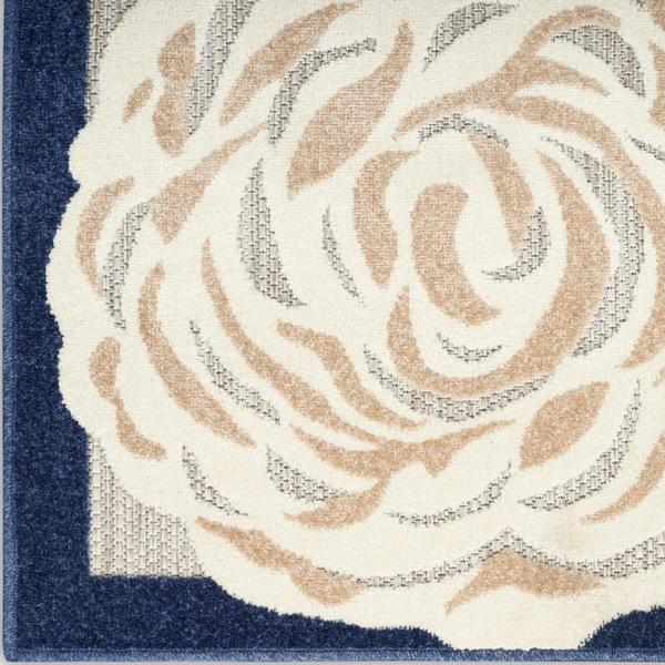 nourison Aloha Floral Blue/Grey Outdoor Rug ALH32 Home