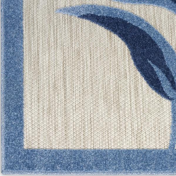 nourison Aloha Floral Blue/Grey Outdoor Rug ALH33 Home
