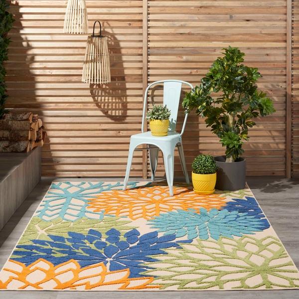 Nourison Aloha Floral Multicolored Outdoor Rug ALH05 Home
