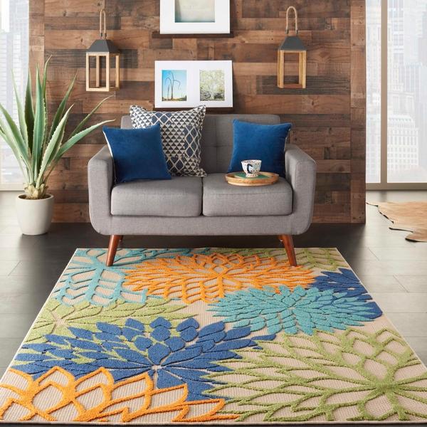Nourison Aloha Floral Multicolored Outdoor Rug ALH05 Home