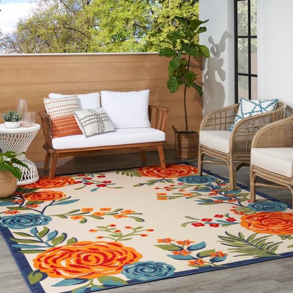 Nourison Aloha Floral Multicolored Outdoor Rug ALH32 Home
