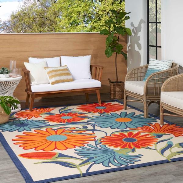 Nourison Aloha Floral Multicolored Outdoor Rug ALH33 Home