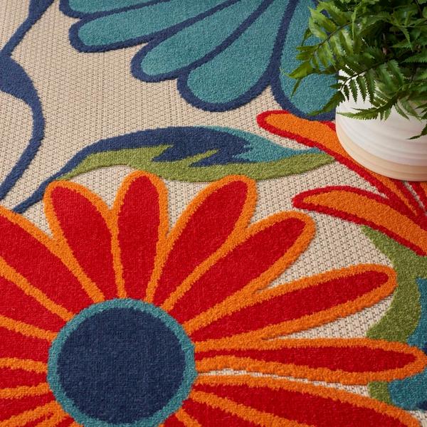 Nourison Aloha Floral Multicolored Outdoor Rug ALH33 Home