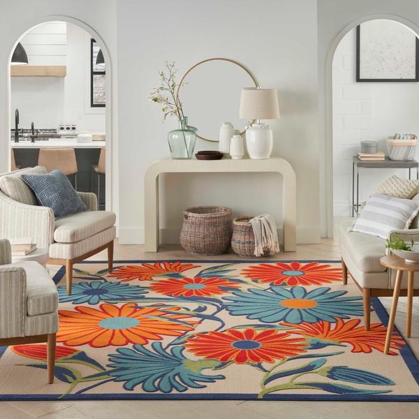 Nourison Aloha Floral Multicolored Outdoor Rug ALH33 Home