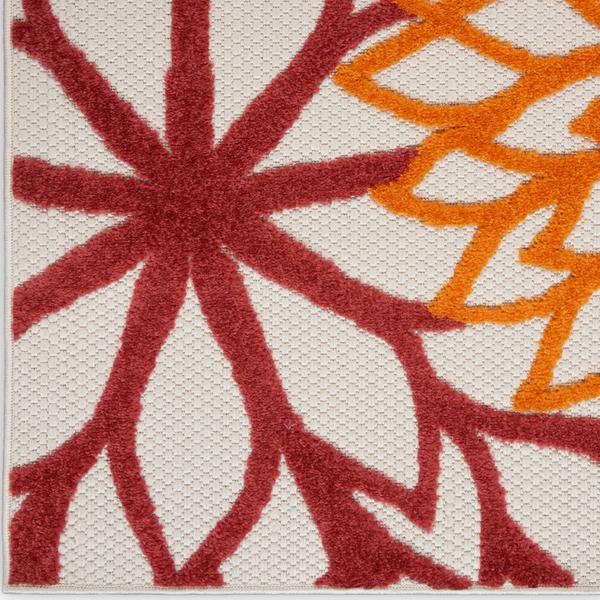 nourison Aloha Floral Red/Multicolored Outdoor Rug ALH05 Home