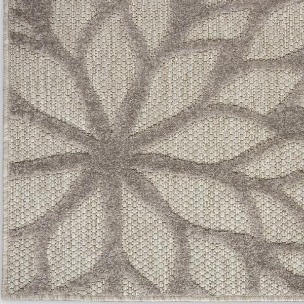 nourison Aloha Floral Silver/Grey Outdoor Rug ALH05 Home