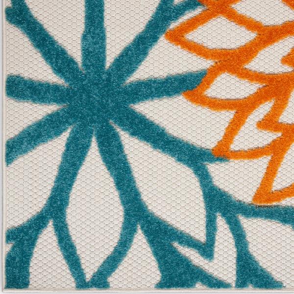 nourison Aloha Floral Turquoise Outdoor Rug ALH05 Home