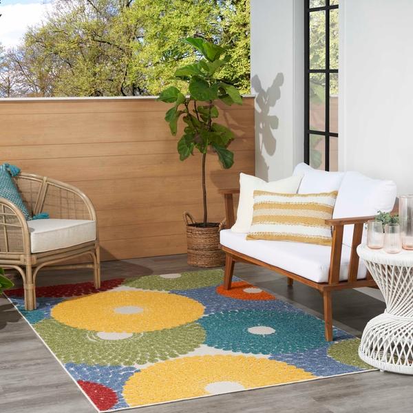 Nourison Aloha Geometric Outdoor Multicolor Rug ALH29 Home