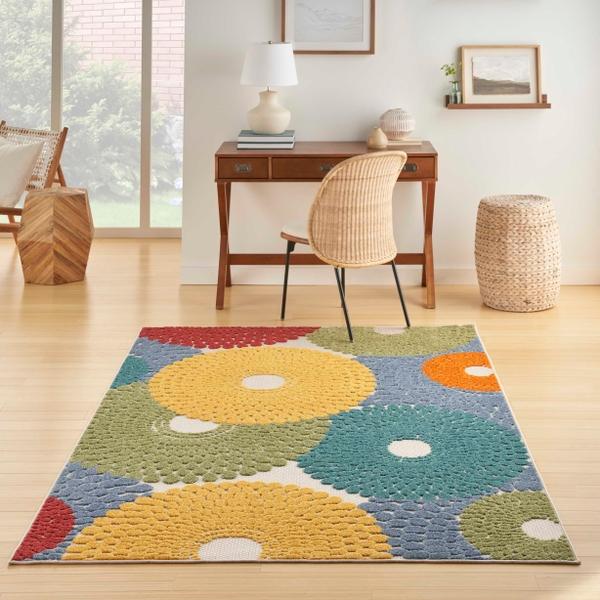 Nourison Aloha Geometric Outdoor Multicolor Rug ALH29 Home