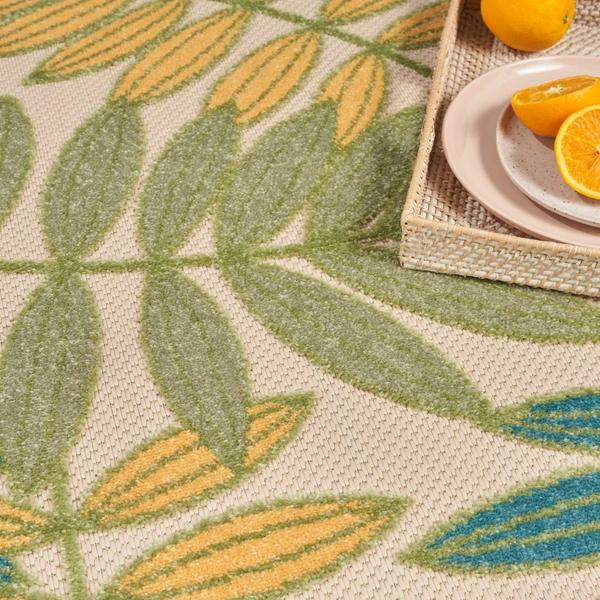 Nourison Aloha Green Multicolor Indoor/Outdoor Floral Rug ALH18 Home