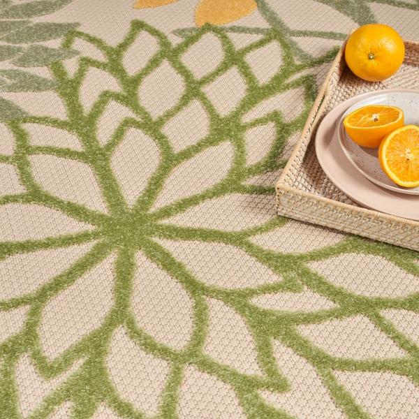 Nourison Aloha Green Multicolor Indoor/Outdoor Floral Rug ALH05 Home
