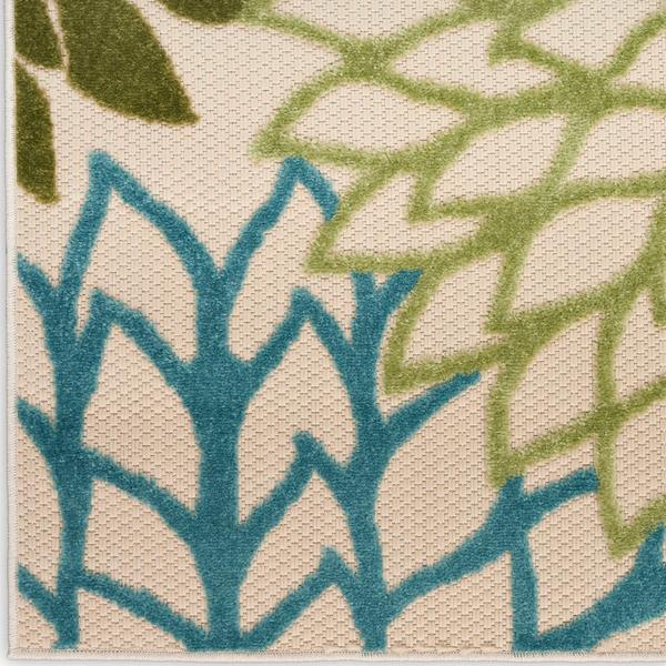 nourison Aloha Green Multicolor Indoor/Outdoor Floral Rug ALH05 Home