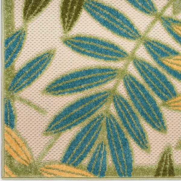 nourison Aloha Green Multicolor Indoor/Outdoor Floral Rug ALH18 Home