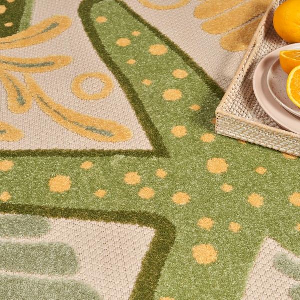 Nourison Aloha Green Yellow Indoor/Outdoor Nature Rug ALH24 Home