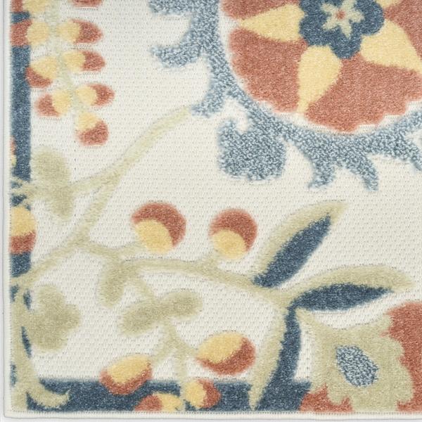 nourison Aloha Grey Multicolor Indoor/Outdoor Floral Rug ALH17